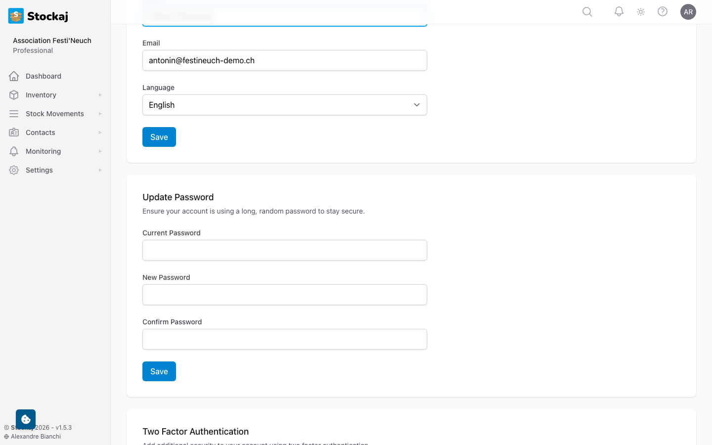 The notification preferences page showing toggles for different notification types