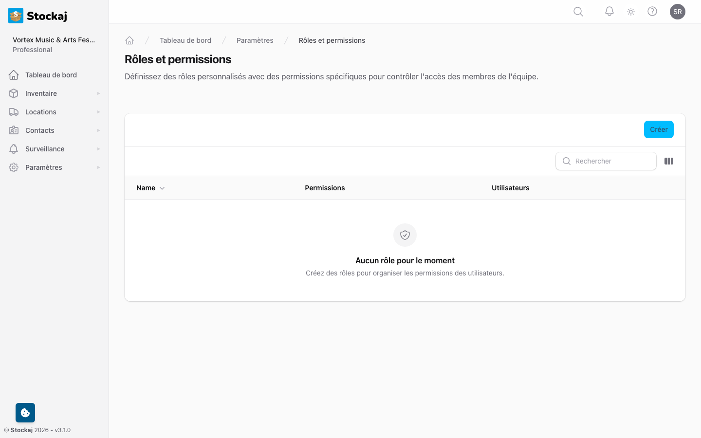 La page de gestion des rôles montrant les utilisateurs avec leurs rôles assignés
